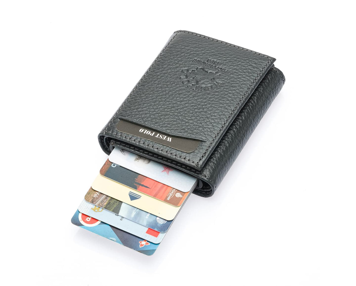 Portefeuille mécanique en cuir véritable Westpolo Safari (5550)