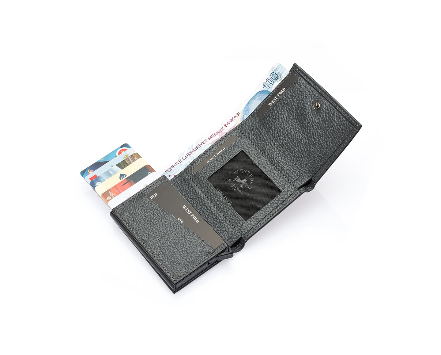 Westpolo Safari Large Card Holder Genuine Leather Unisex Mechanism Wallet (5550)