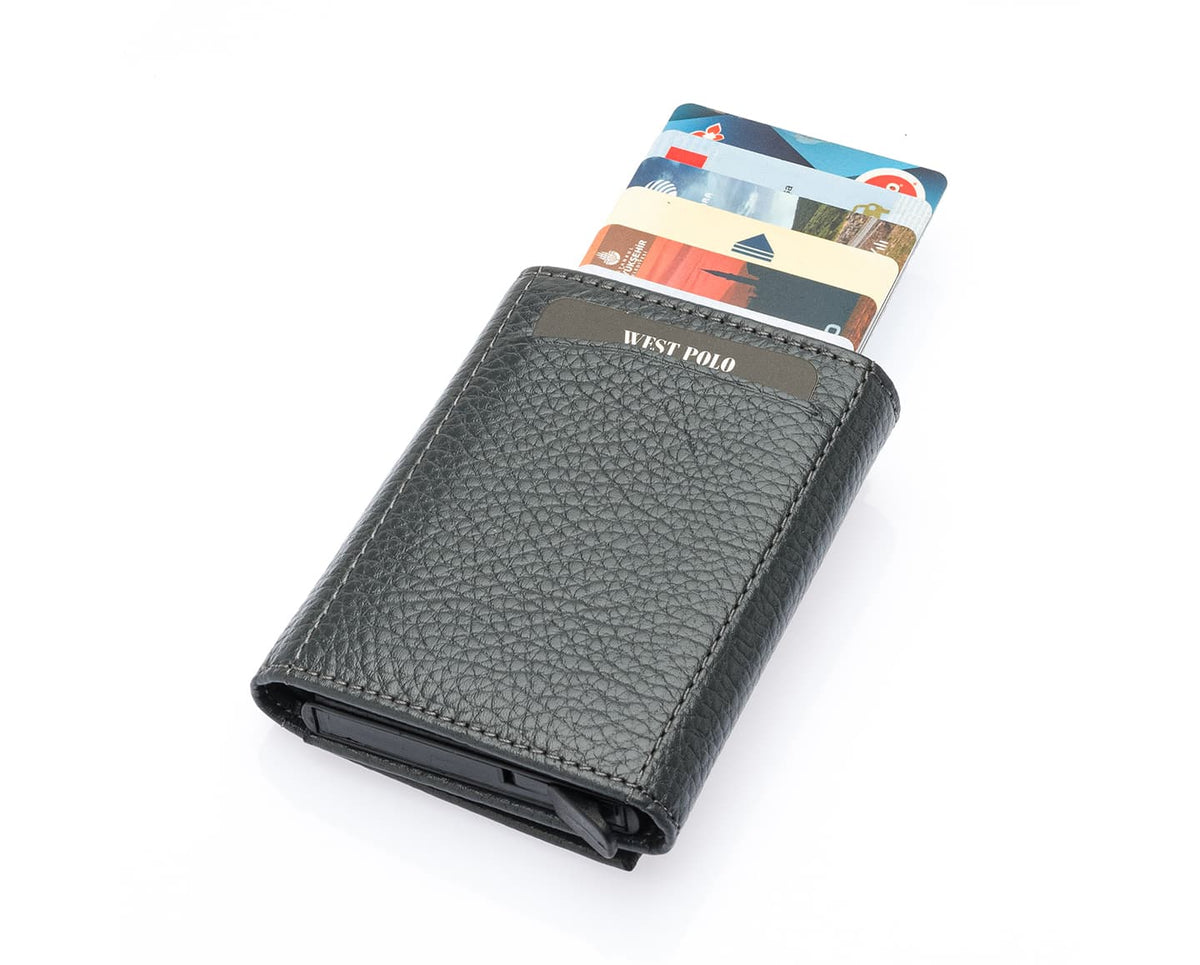 Portefeuille mécanique en cuir véritable Westpolo Safari (5550)