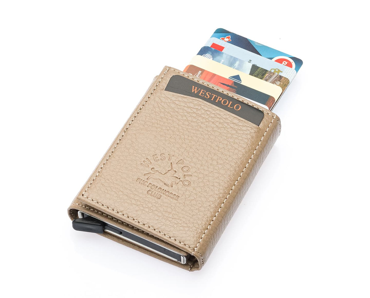 Portefeuille mécanique en cuir véritable Westpolo Safari (5550)