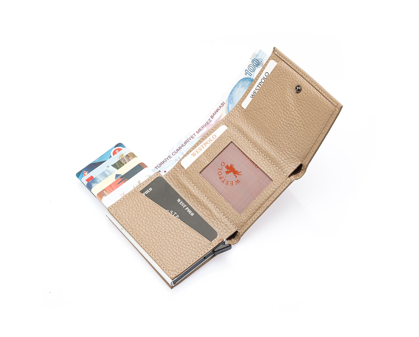 Westpolo Safari Large Card Holder Genuine Leather Unisex Mechanism Wallet (5550)