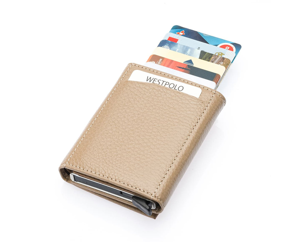 Portefeuille mécanique en cuir véritable Westpolo Safari (5550)