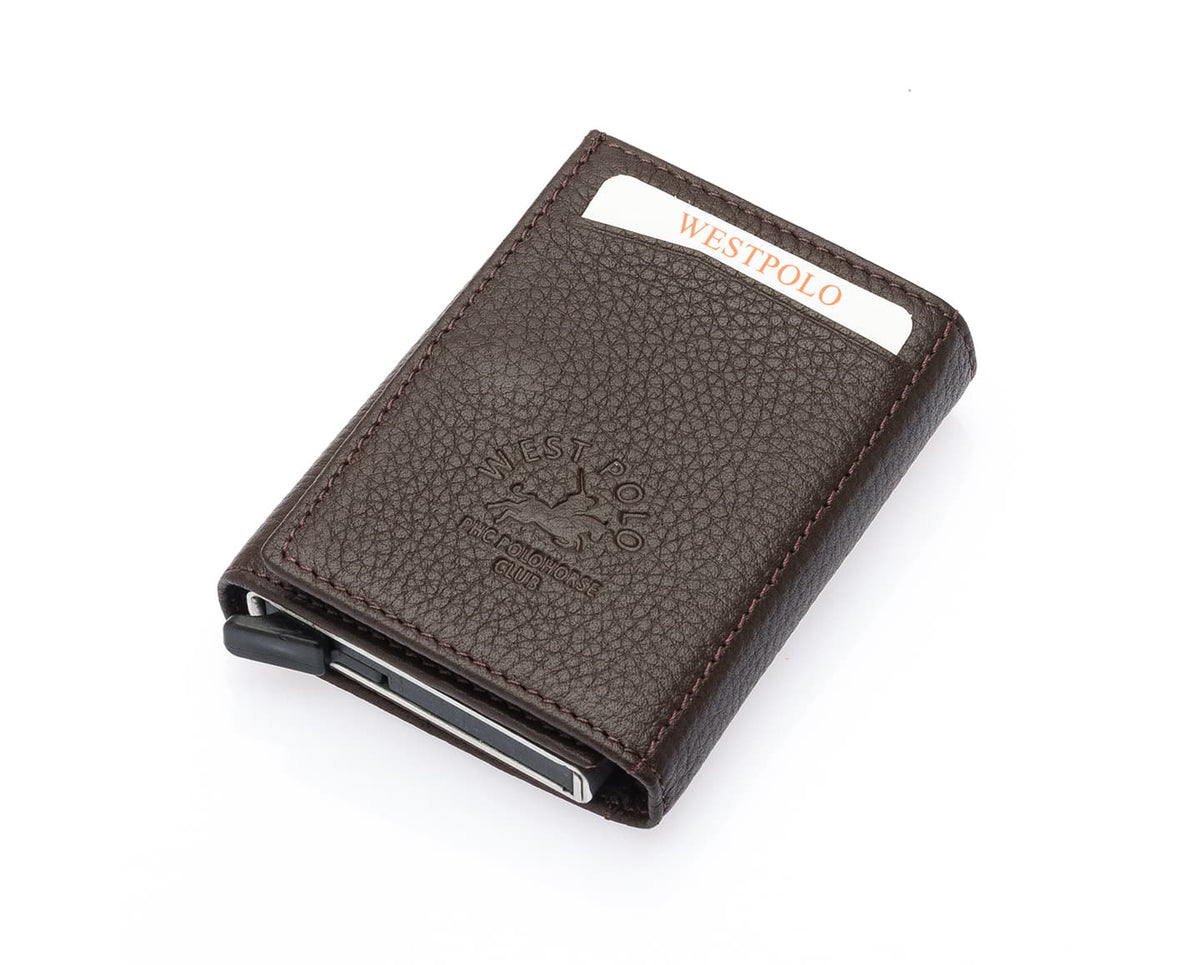 Portefeuille mécanique en cuir véritable Westpolo Safari (5550)
