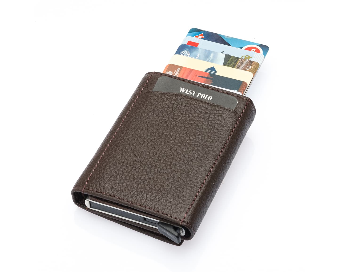 Westpolo Safari Large Card Holder Genuine Leather Unisex Mechanism Wallet (5550)
