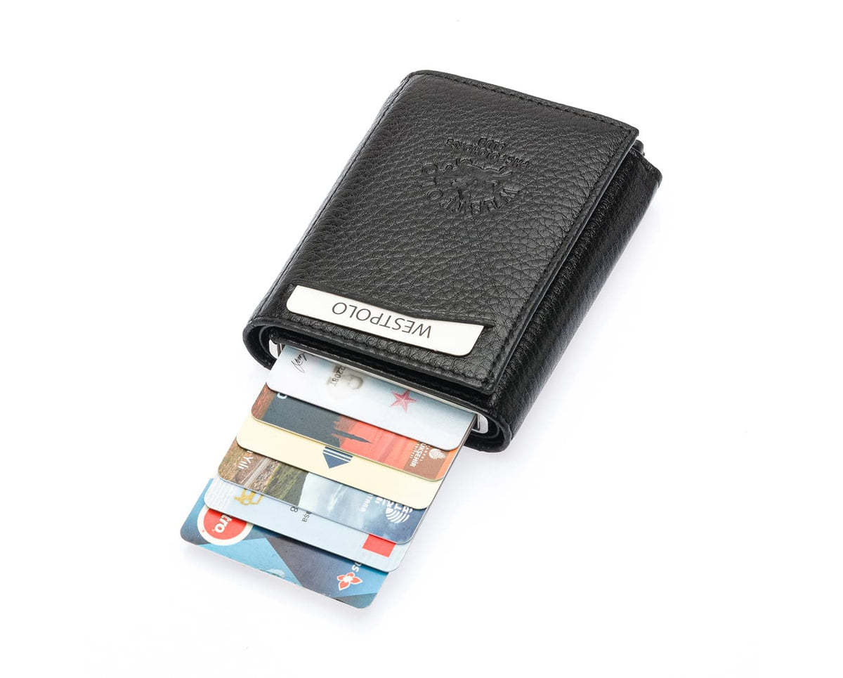Portefeuille mécanique en cuir véritable Westpolo Safari (5550)