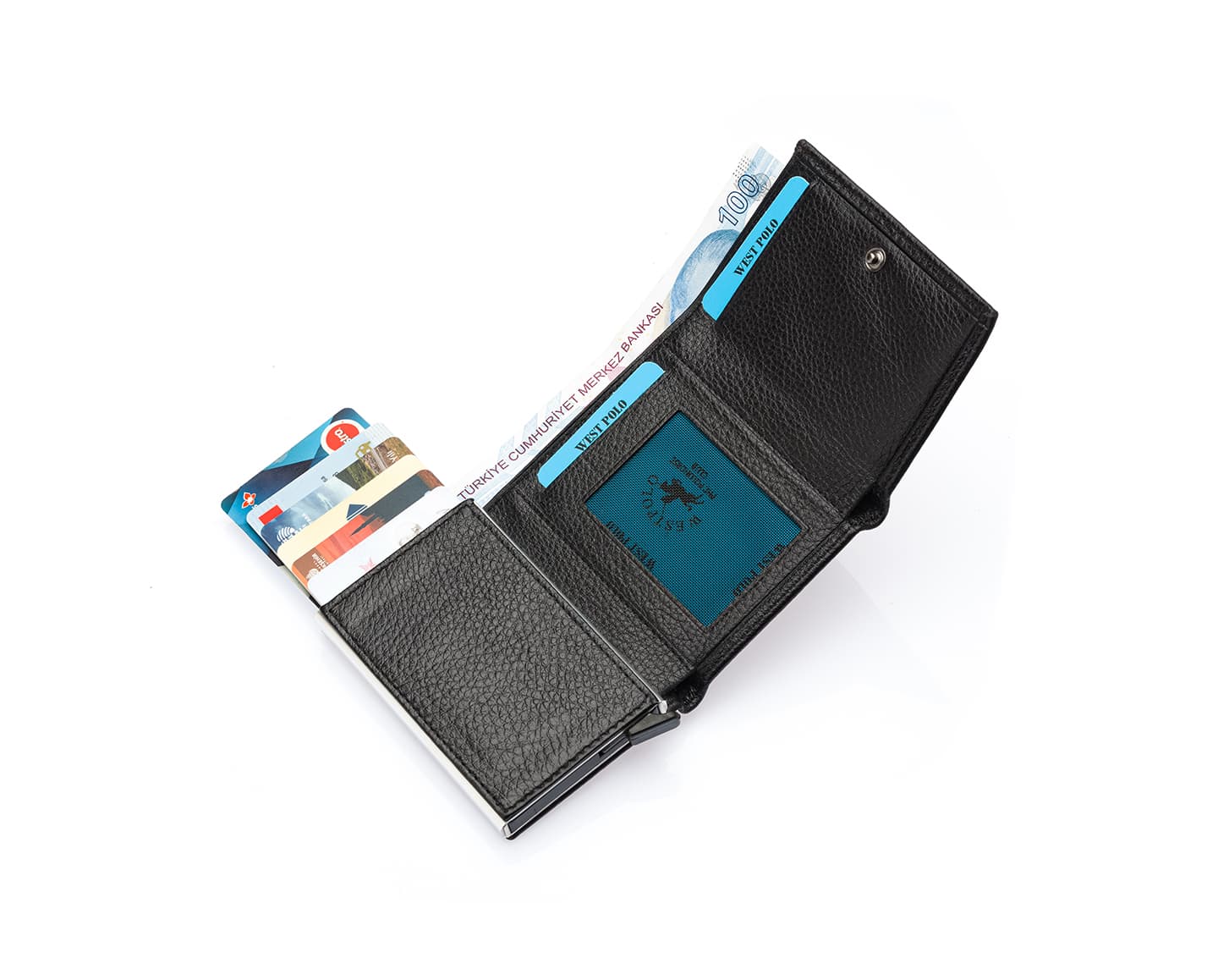 Westpolo Safari Large Card Holder Genuine Leather Unisex Mechanism Wallet (5550)