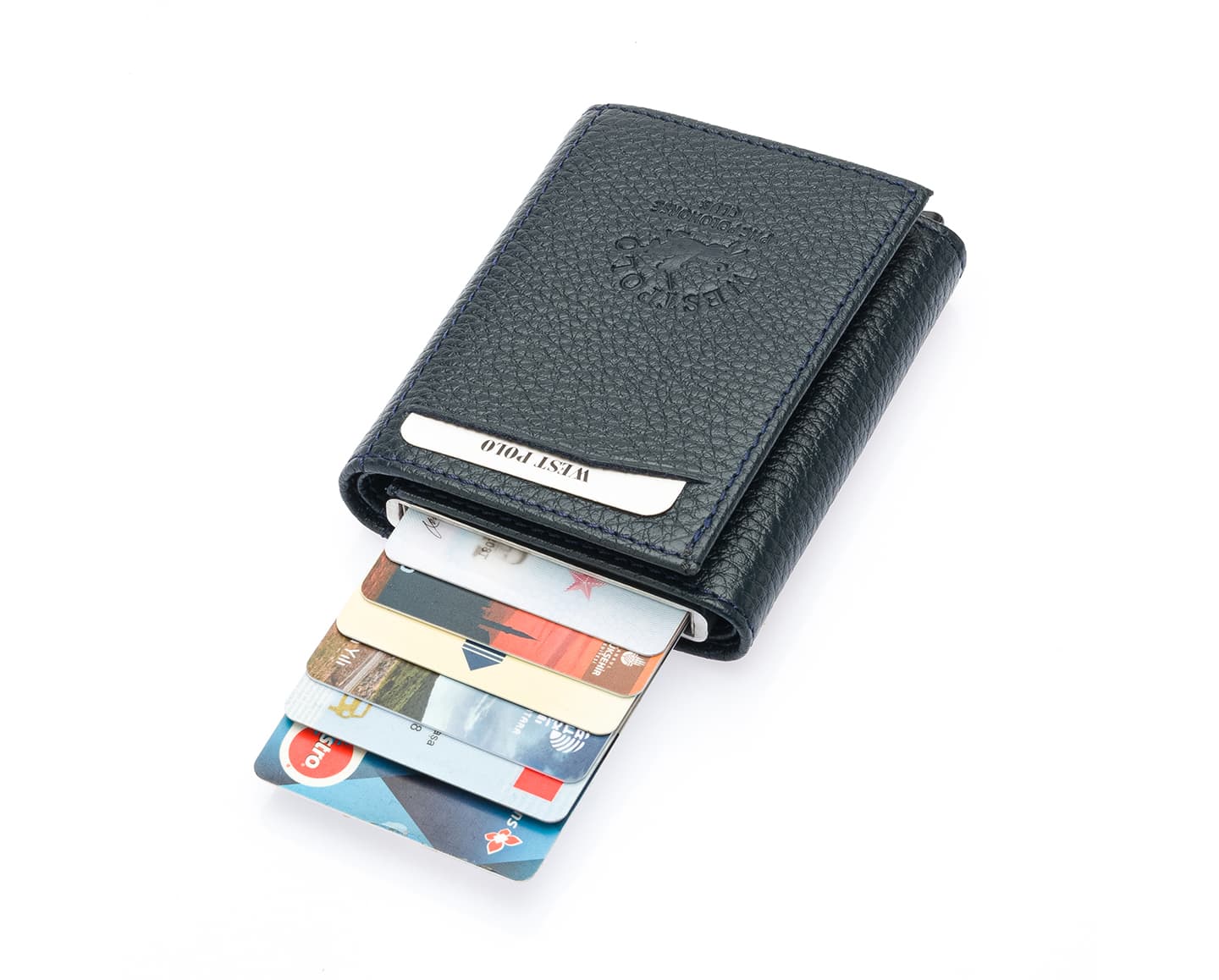 Westpolo Safari Large Card Holder Genuine Leather Unisex Mechanism Wallet (5550)