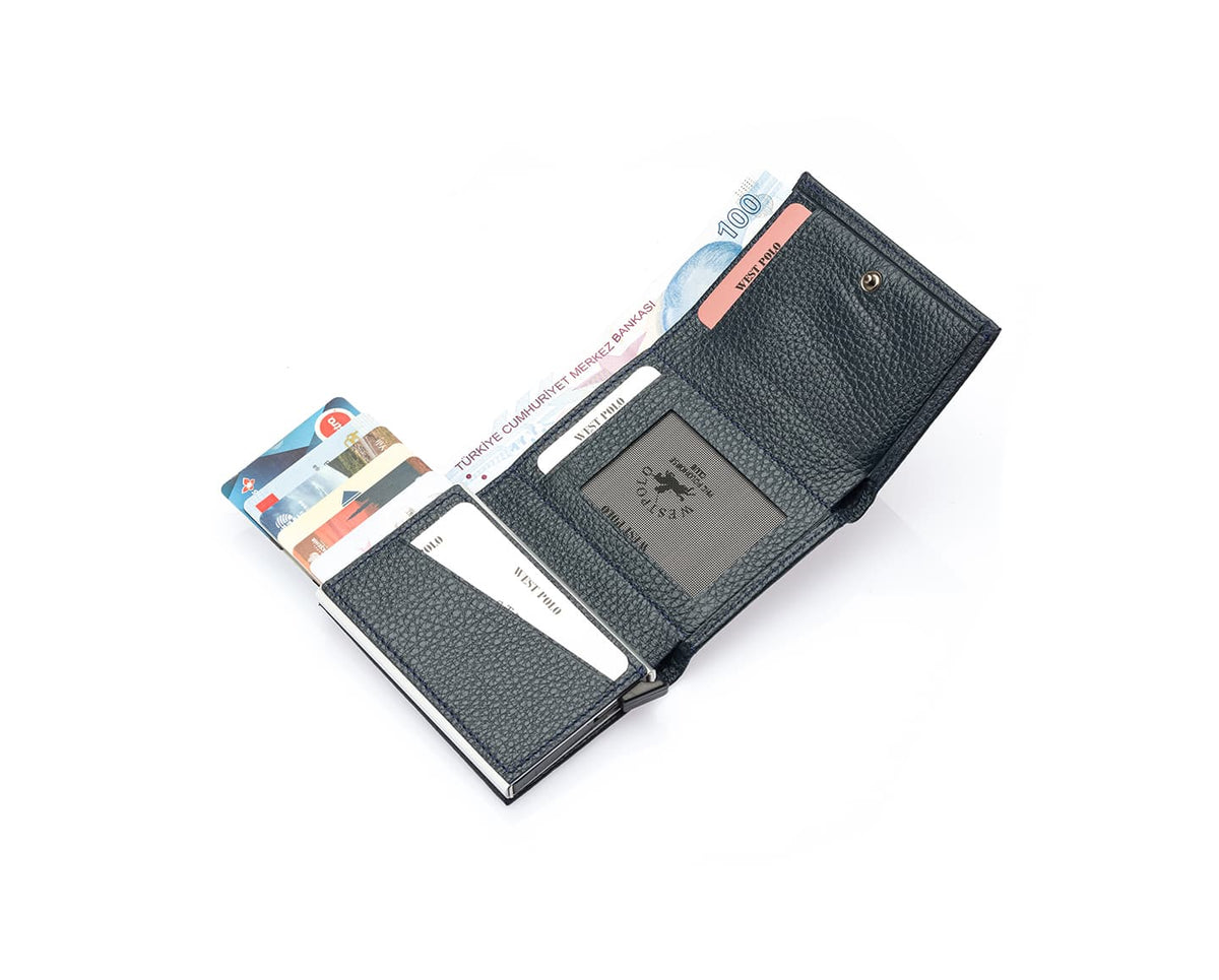 Portefeuille mécanique en cuir véritable Westpolo Safari (5550)