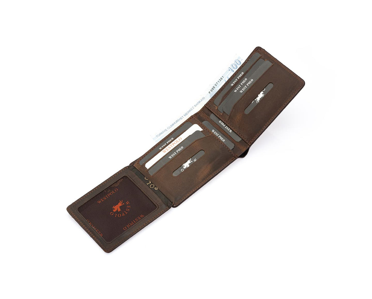 Westpolo Genuine Crazy Leather Men's Wallet (150C)