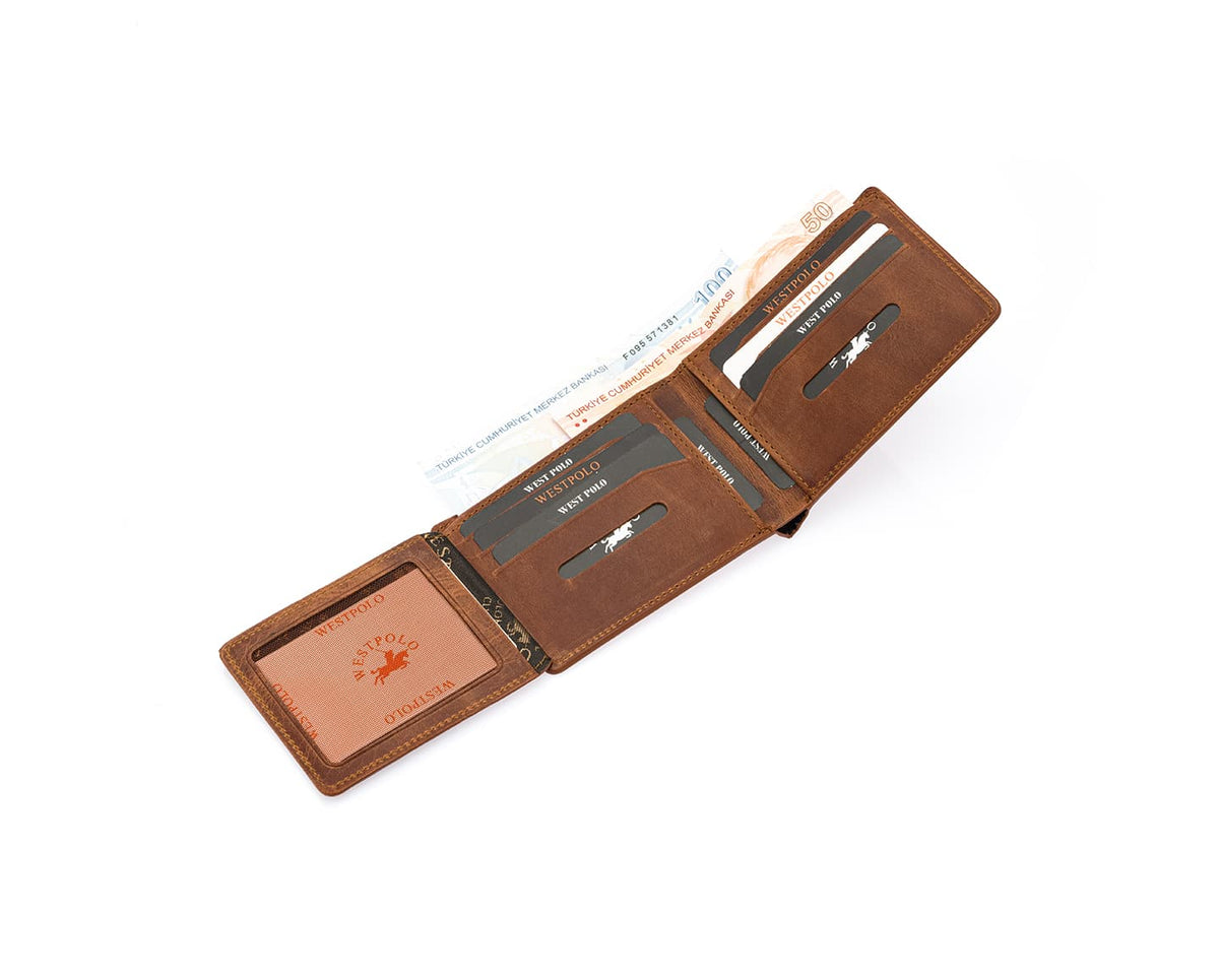 Westpolo Genuine Crazy Leather Men's Wallet (150C)