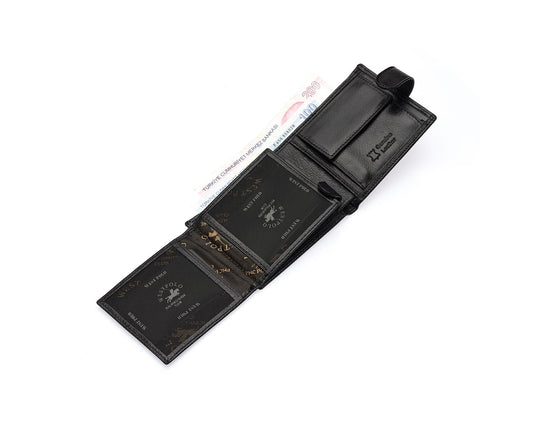 Portefeuille homme Westpolo Thomas en cuir véritable avec porte-cartes, compartiments pour pièces et cartes (61P) 
