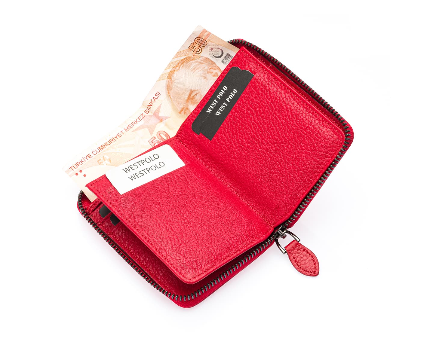 Westpolo Vega Big Card Holder Zippered Unisex Genuine Leather Wallet (1695)