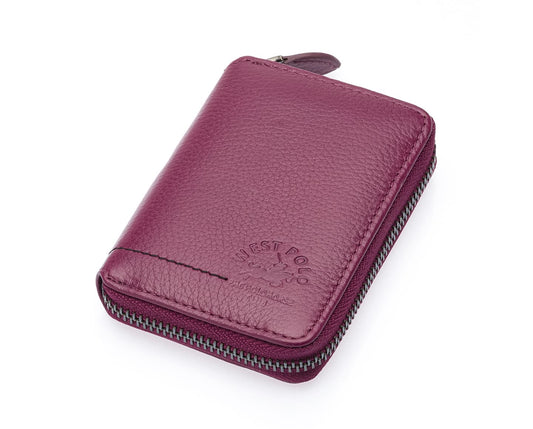 Westpolo Vega Big Card Holder Zippered Unisex Genuine Leather Wallet (1695)
