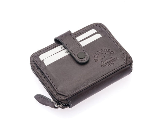 Westpolo Genuine Crazy Leather Unisex Cardholder Wallet (1595C)