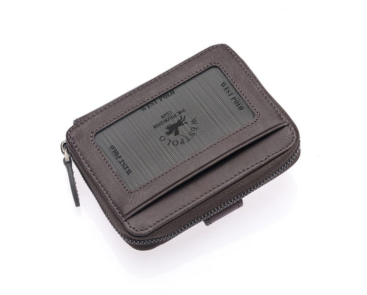 Westpolo Genuine Crazy Leather Unisex Cardholder Wallet (1595C)