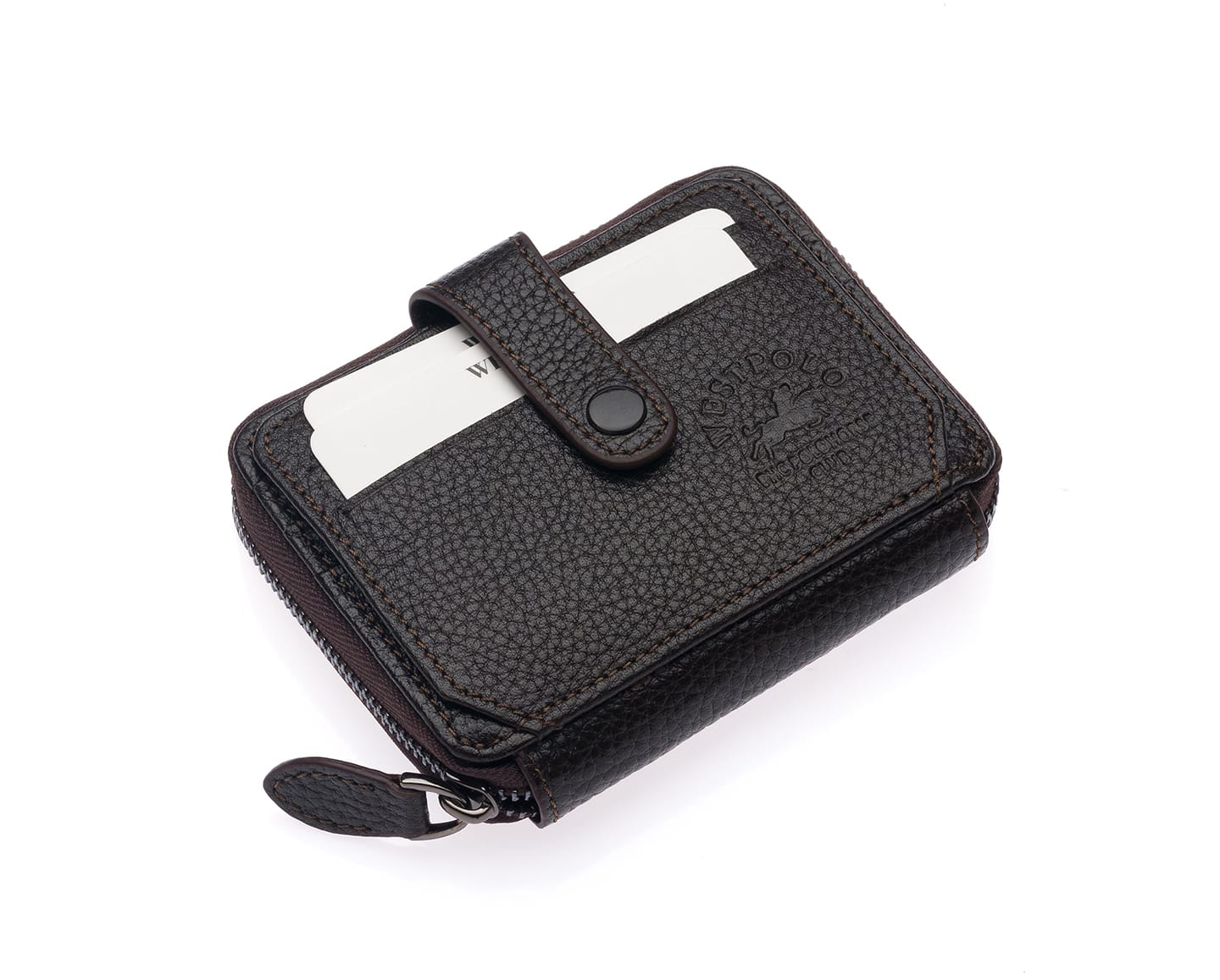 Portefeuille porte-cartes unisexe en cuir véritable Westpolo (1595)