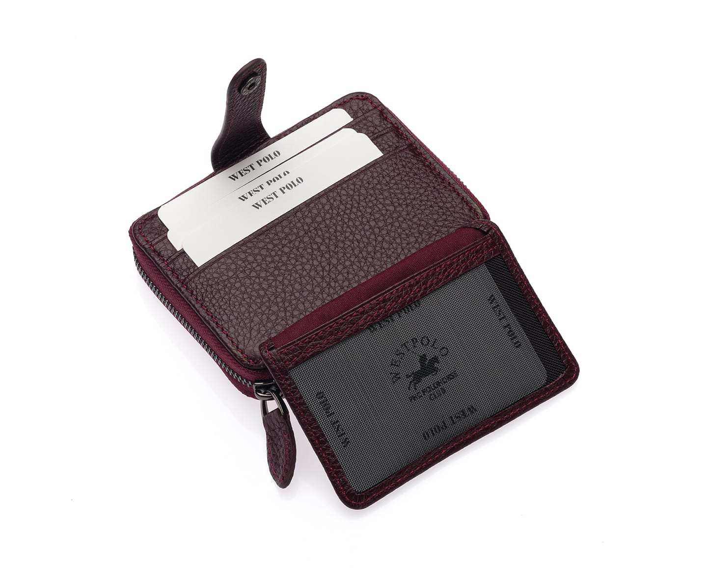 Portefeuille porte-cartes unisexe en cuir véritable Westpolo (1595)