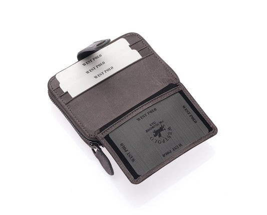 Westpolo Genuine Crazy Leather Unisex Cardholder Wallet (1595C)