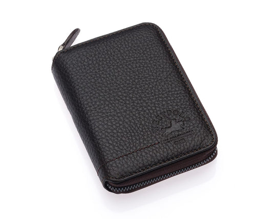 Westpolo Vega Big Card Holder Zippered Unisex Genuine Leather Wallet (1695)