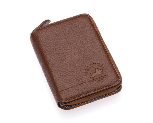 Westpolo Vega Big Card Holder Zippered Unisex Genuine Leather Wallet (1695)