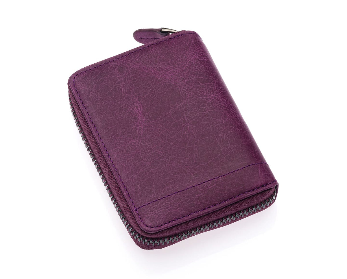 Portefeuille unisexe zippé Westpolo Vega en cuir véritable (1695C) 