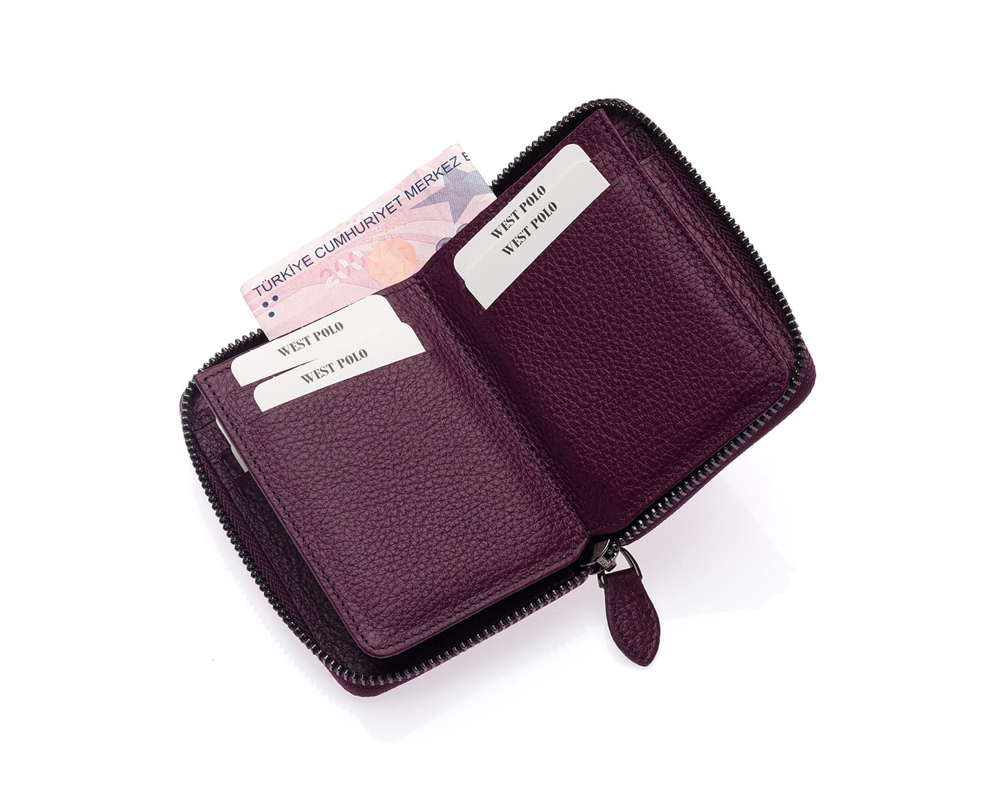 Westpolo Vega Big Card Holder Zippered Unisex Genuine Leather Wallet (1695)