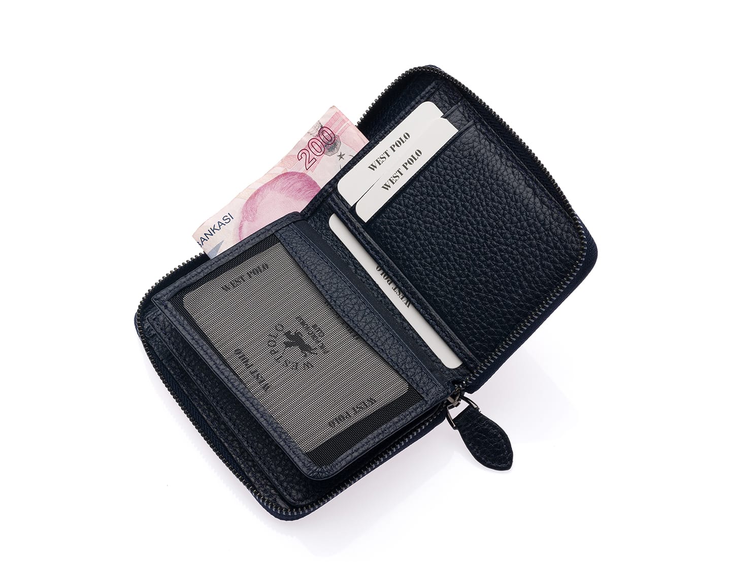 Westpolo Vega Big Card Holder Zippered Unisex Genuine Leather Wallet (1695)