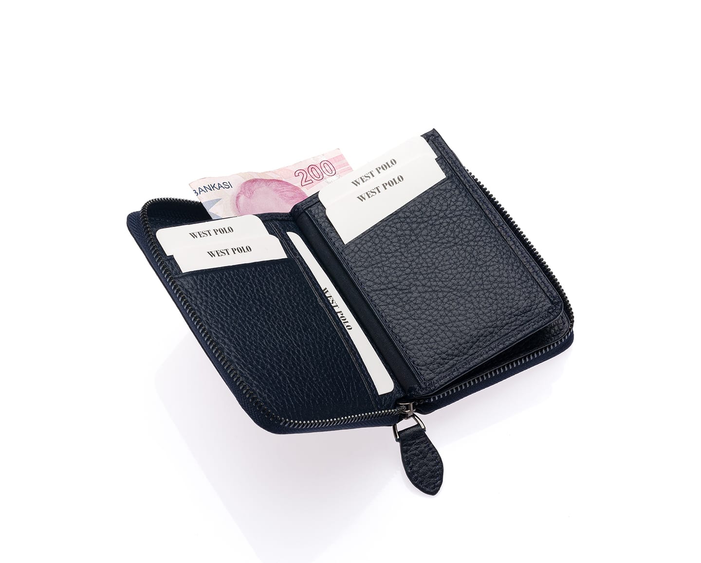 Westpolo Vega Big Card Holder Zippered Unisex Genuine Leather Wallet (1695)