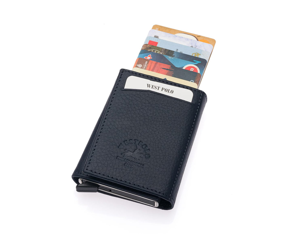 Portefeuille mécanique en cuir véritable Westpolo Safari (5550)