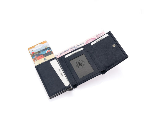 Porte-cartes Westpolo Safari grand format, portefeuille unisexe en cuir véritable à mécanisme (5550) 