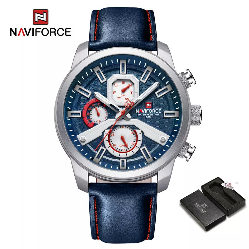 2022 Fashion NAVIFORCE Mens Watches Top Brand Luxury Military Quartz Watch Leather Waterproof Sport Calendar Watch.jpg.jpg  1