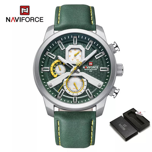 2022 Fashion NAVIFORCE Mens Watches Top Brand Luxury Military Quartz Watch Leather Waterproof Sport Calendar Watch.jpg.jpg  2