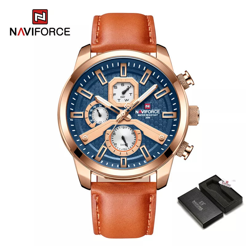 2022 Fashion NAVIFORCE Mens Watches Top Brand Luxury Military Quartz Watch Leather Waterproof Sport Calendar Watch.jpg.jpg  5