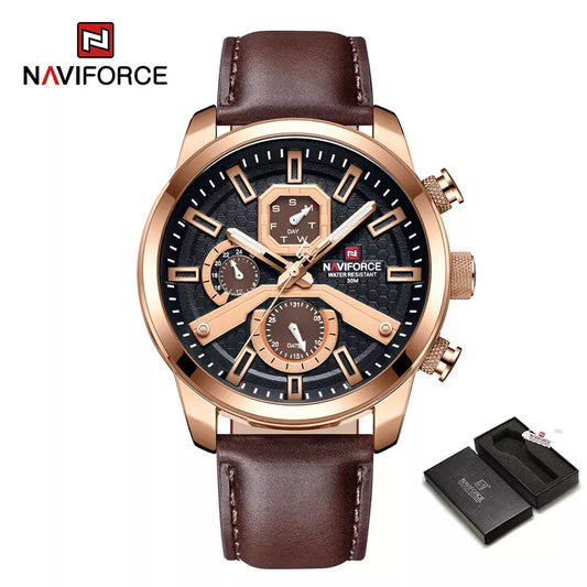 2022 Fashion NAVIFORCE Mens Watches Top Brand Luxury Military Quartz Watch Leather Waterproof Sport Calendar Watch.jpg.jpg  6