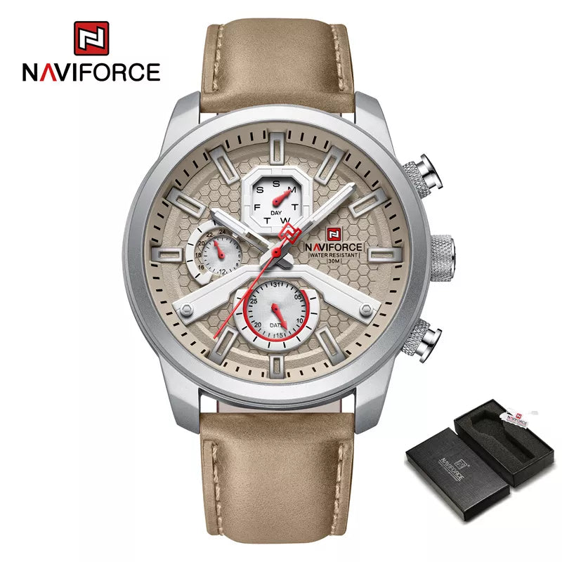 2022 Fashion NAVIFORCE Mens Watches Top Brand Luxury Military Quartz Watch Leather Waterproof Sport Calendar Watch.jpg.jpg 