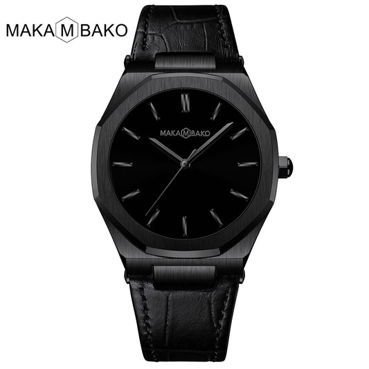 2022 Top Private Brand Men Watch Business Design Japan Imported Movement Fashion Leather Waterproof Wristwatch Relogio 1