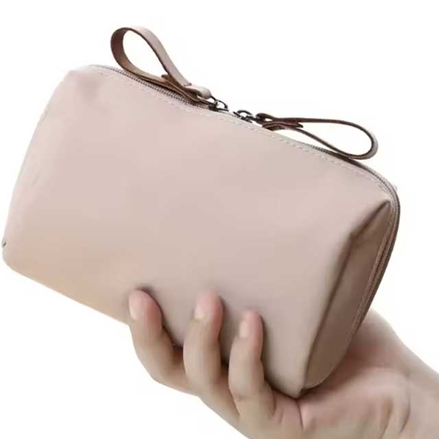 2024 Small Waterproof Makeup Bag for Women – Korean Style Solid Color Toiletry & Cosmetic Storage Clutch