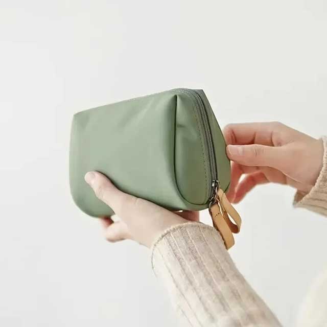 2024 Small Waterproof Makeup Bag for Women – Korean Style Solid Color Toiletry & Cosmetic Storage Clutch
