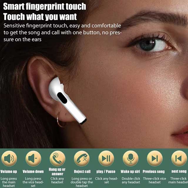 2024Pro 4 TWS Wireless Bluetooth Earbuds – Mini In-Ear Headphones Headset for iPhone, Android, PC & More