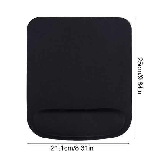 Ergonomic Computer Gaming Mouse Pad with Integrated Wrist Support – Ultra-Comfortable Solid Color Mouse Mat – Pressure-Relieving Wrist Pad for Office & Gaming – Lightweight & Superior Quality (Black / Grey)
