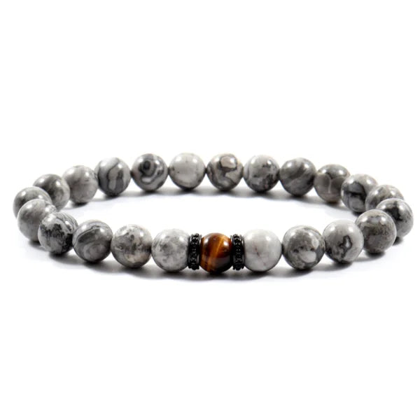 Bracelet de perles en œil de tigre (24 variantes) pour hommes et femmes (EGBT089) 