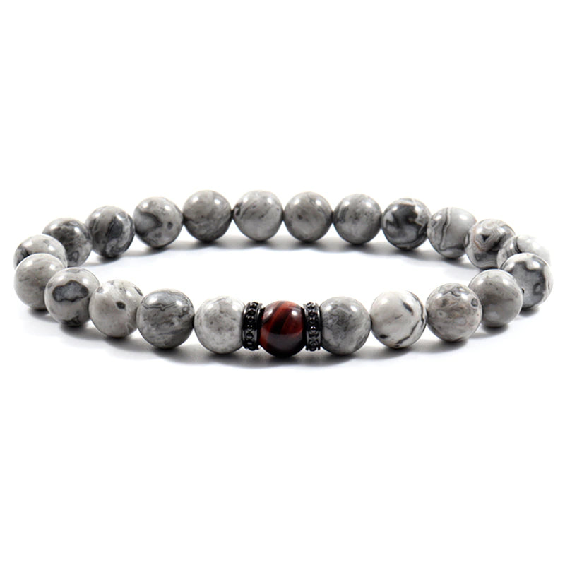 Bracelet de perles en œil de tigre (24 variantes) pour hommes et femmes (EGBT089) 