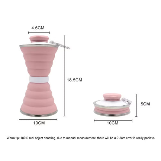Pratique et ultra-pratique : gourde pliable en silicone de 500 ml idéale pour le sport, le camping, les voyages et le vélo.