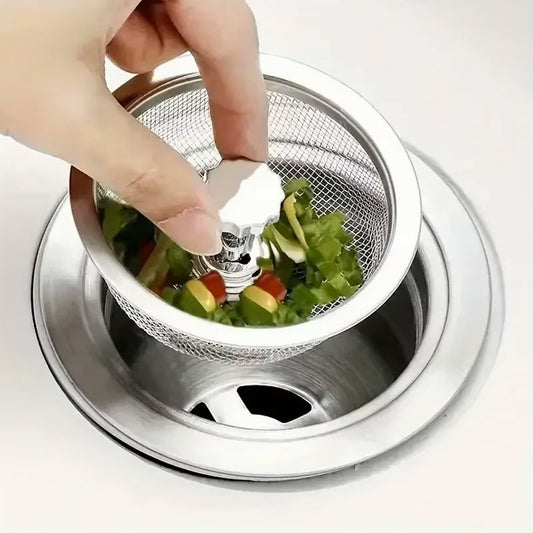 Kitchen Sink Strainer Replacement | Stainless Steel Mesh Drain Basket & Waste Hole Filter