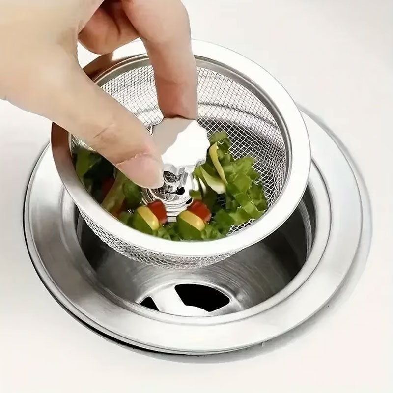 Remplacement de la crépine d'évier de cuisine | Panier de vidange en maille d'acier inoxydable et filtre de trou d'évacuation