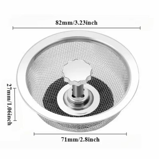 Kitchen Sink Strainer Replacement | Stainless Steel Mesh Drain Basket & Waste Hole Filter