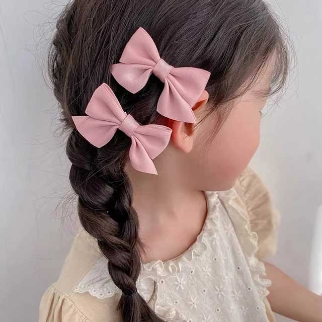 2Pcs Bow Flower Hair Clips – Elegant Korean Style Hairpins for Girls & Women | Cute Hair Accessories Set