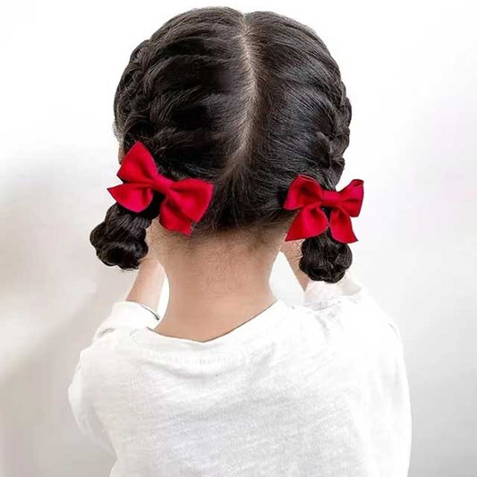2Pcs Bow Flower Hair Clips – Elegant Korean Style Hairpins for Girls & Women | Cute Hair Accessories Set
