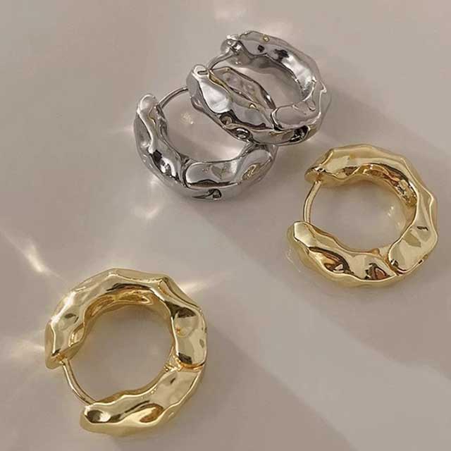 2Pcs Stainless Steel Hoop Earrings for Women – Smooth Metal Luxury Jewelry | Elegant Daily Wear for Girls