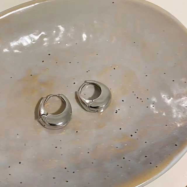 2Pcs Stainless Steel Hoop Earrings for Women – Smooth Metal Luxury Jewelry | Elegant Daily Wear for Girls